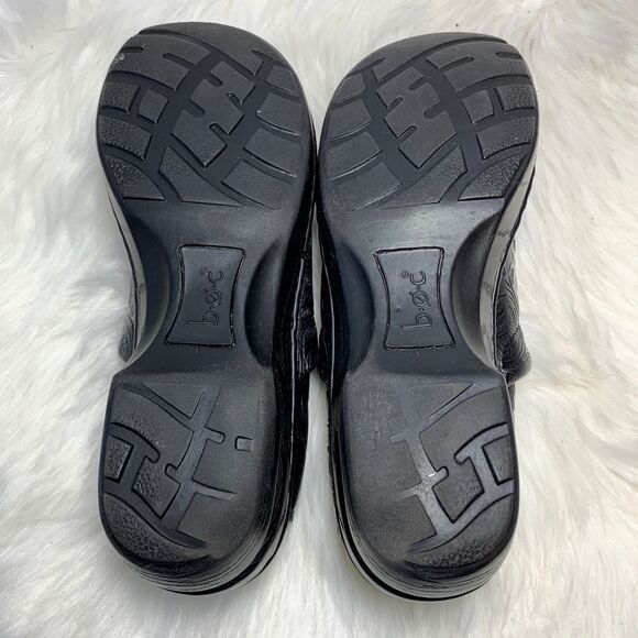 Born BOC Peggy Black Tooled Leather Clogs Size 11 - Picture 5 of 7